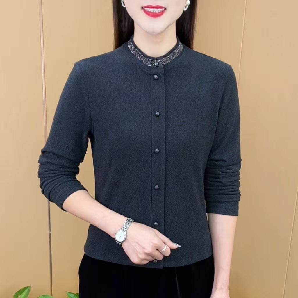 高档小衫中年人女士t恤长袖