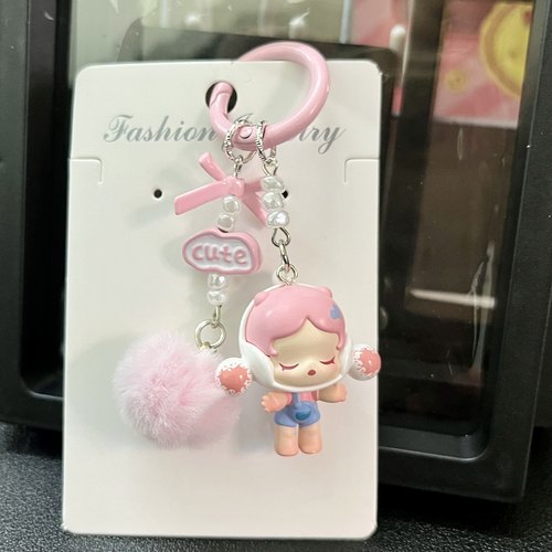 正版抱抱系列萌粒钥匙扣手机链手绘珠卡通挂件潮玩礼物迷你钥匙扣