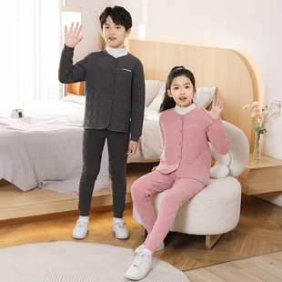 浦江裤客服饰有限公司校服男童女童加绒加厚绵羊毛保暖套装棉服