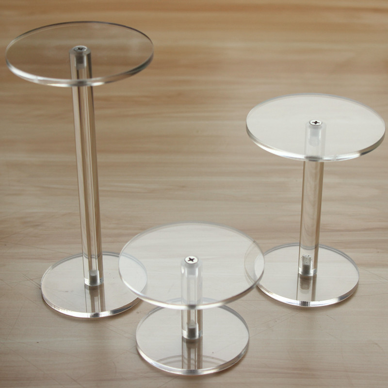 亚克力圆形透明展示架化妆品香水陈列架首饰底座手办模型盲盒摆台