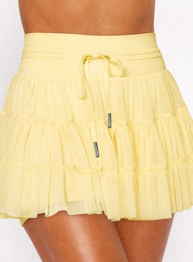 Anti-glare safety mesh pleated hakama 防走光安全网纱百褶裤裙