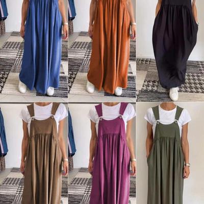 Hot selling suspender cotton and linen dress  吊带棉麻连衣裙
