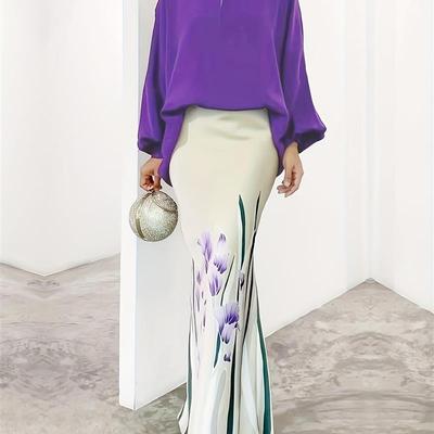 Burning flower top hip-hugging skirt set  烧花上衣半身裙套装