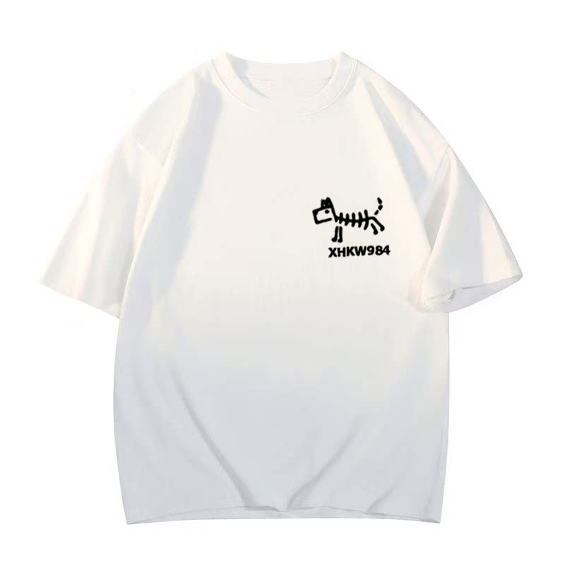 美式复古纯棉短袖T恤百搭休闲夏季新款宽松圆领半袖衫上衣男女款