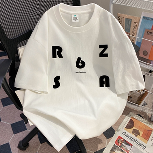 夏季新款宽松设计感印花纯棉短袖vintage美式潮流百搭半袖t恤上衣