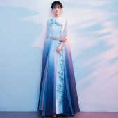 新款 古筝礼服显瘦中国风成人民乐独奏演出服学生艺考大合唱服 水袖