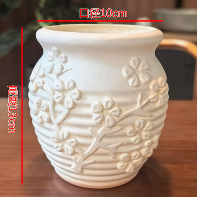 树脂圆型浮雕梅花盆（10厘米口径13厘米高）