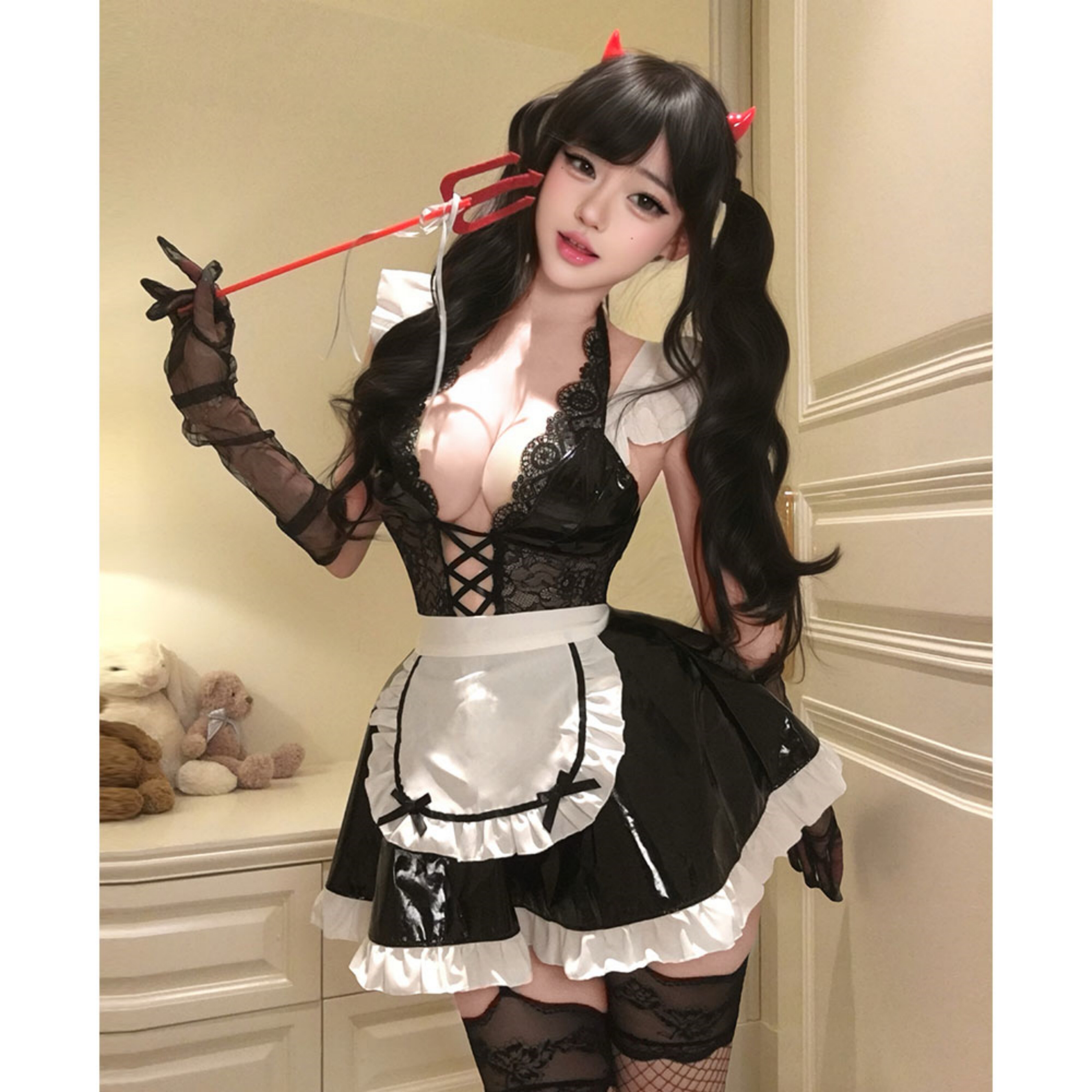 情感趣味内衣套装Q趣诱惑性感可爱女仆服装小胸透视制服床上圣诞
