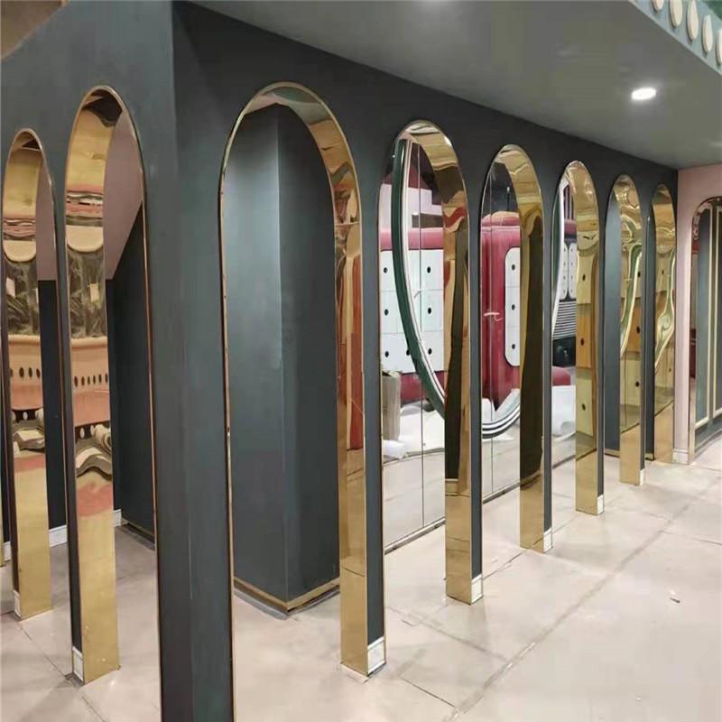 304不锈钢拱门成型半圆门套 金属圆弧 包边U型拉弯钛简约定制异形