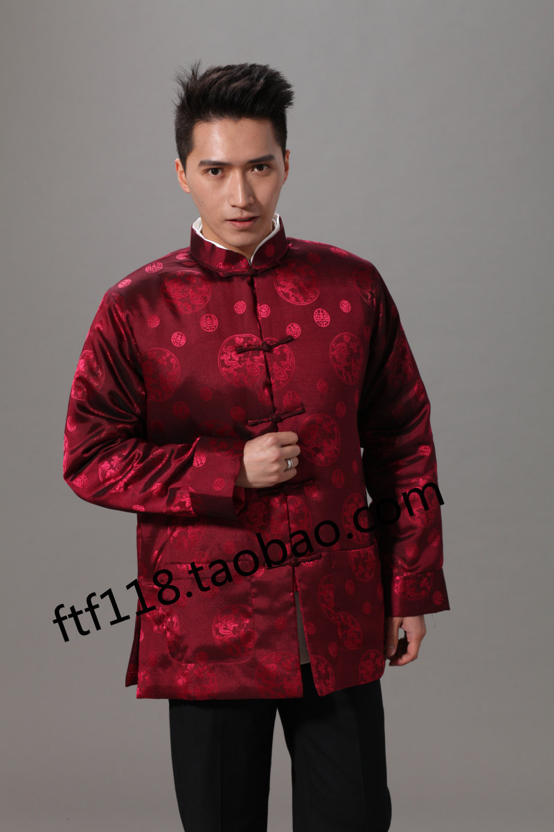 品牌唐装男式长袖上衣男士棉袄保暖冬装中式古装加厚汉服大码打折