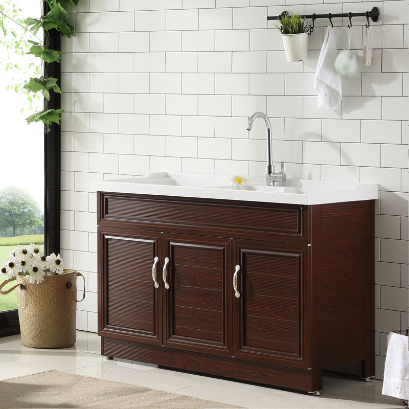 Quartz Laundry Pool Double basin Balcony cabinet Space aluminum Laundry cabinet thickening aluminium alloy Bathroom cabinet to ground Customizedin the Decoration main material , Toiletries , Bathroom Furniture , Bathroom cabinet portfolio  category - from Buy2taobao.com to provide professional Taobao agent buy service
