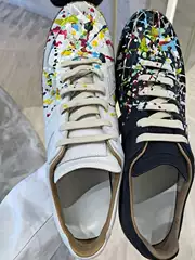 2025 New Style Splash-Ink Graffiti Moral Training Shoes for Women, Sports Casual Shoes, White Lace-Up Sneakers, White Board Shoes for Summer