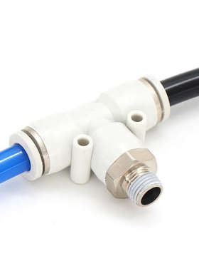 邦特尔螺纹正三通PB4-M5/PB8-02/6-01/10-03/12-04白色快插气管螺