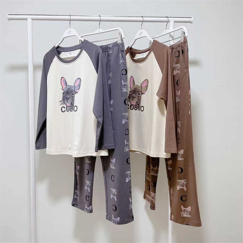 卡通棉质长袖都市丽人女睡衣