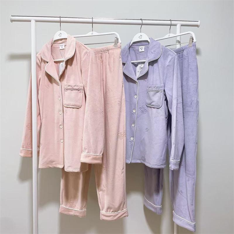 纯色海岛绒睡衣都市丽人女士