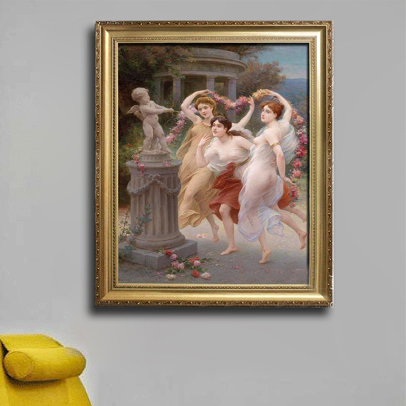 美女人物画高清喷绘画欧式客厅酒店宾馆装饰画尺寸可定做有框画