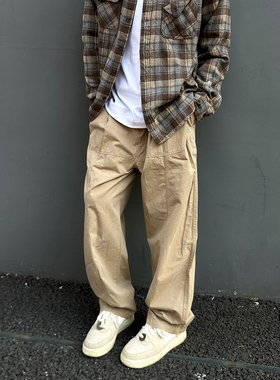 UNAps春夏美式立体剪裁cleanfit宽松休闲裤直筒工装裤子男女复古