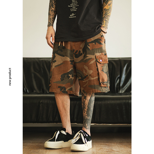 裤 男2024新款 潮牌短裤 夏季 直筒五分裤 潮牌迷彩工装 宽松休闲裤 美式