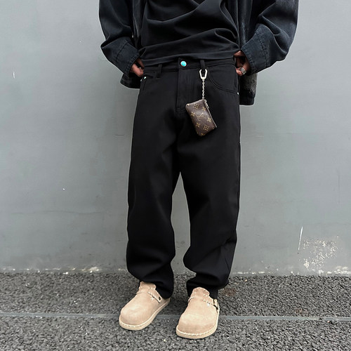 加绒加厚款绿玛瑙弯刀牛仔裤男女