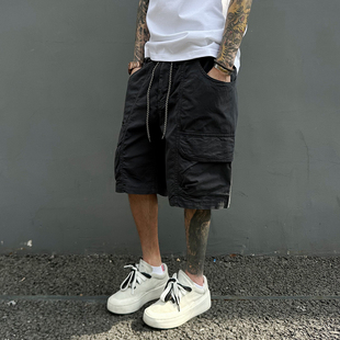 男女抽绳直筒五分裤 UNAps夏季 短裤 工装 子潮 cleanfit立体口袋美式