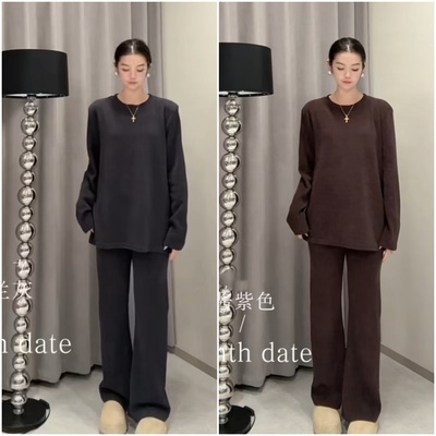 大码加厚纯色人套装显瘦显高