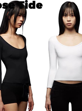 Rose tide买手店折扣正品Tankair上衣25新品U领弹力长袖打底衫