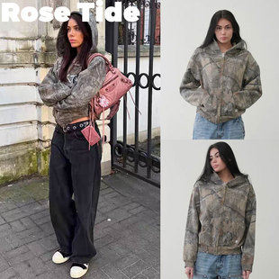 Rose Tide买手店正品AKIMBO外套Realtree树枝迷彩印花连帽衫卫衣