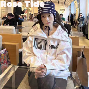 Rose tide买手店正品折扣Ashely williams卫衣蝴蝶结印花拉链外套