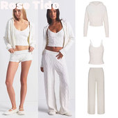 tide买手店现货正品 Skims针织衫 麻花纹吊带连帽开衫 Rose 外套长裤