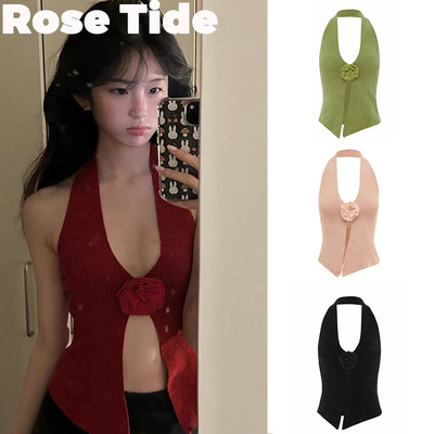 正品Withjean花朵挂脖吊带上衣