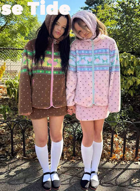 Rose tide买手店正品现货Strawberry western外套费尔岛印花夹克