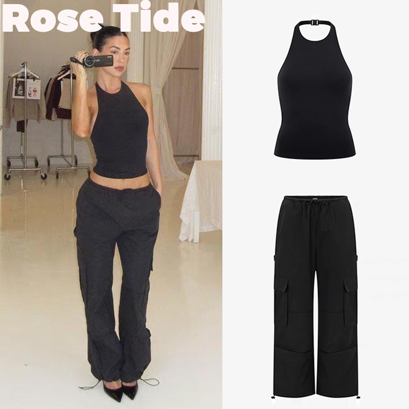 Rose Tide买手店现货正品Csb挂脖露背吊带背心美式休闲工装长裤
