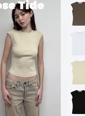 Rose tide买手店正品折扣Tankair短袖25新品纯色弹力短款T恤上衣