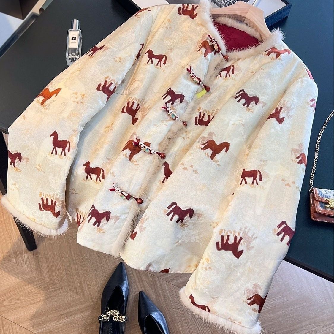 新中式国风气质上衣小马复古棉服