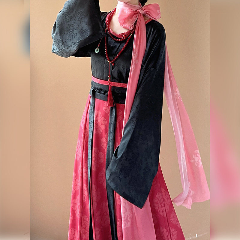 【花满堂】唐褙子齐腰汉服女春夏季中国风印染日常出游拍照仙女风