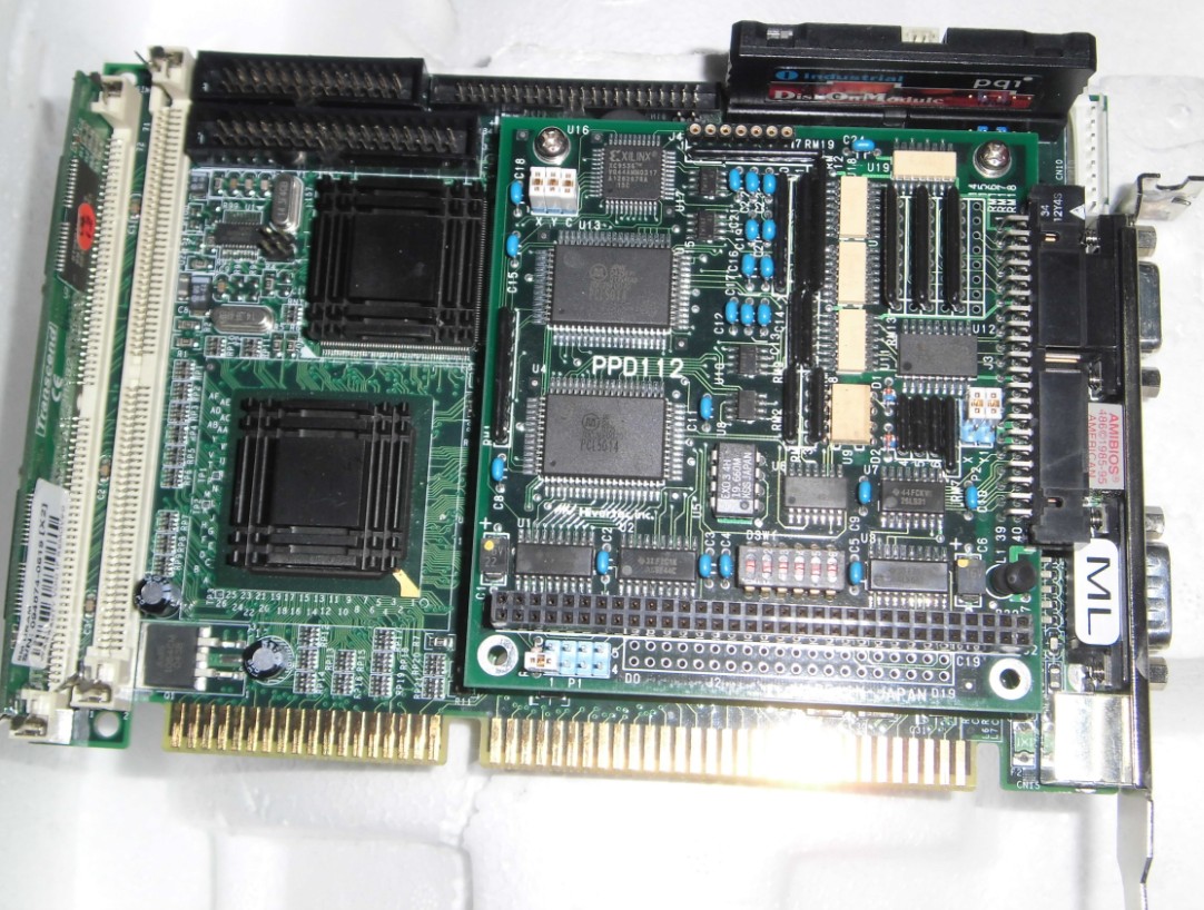 威达电半长工控板JUKI-752-R3-SUN ISA带PPD112扩展卡16M硬盘内存