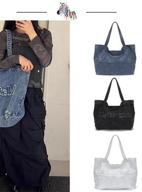 三标齐全MatinKim牛仔单肩包jennie金智妮虞书欣rose同款包包百搭