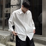 男士长袖衬衫秋季宽松韩版高级感休闲纯色衬上衣AS931-P48，男装衬衫，星座1017-1