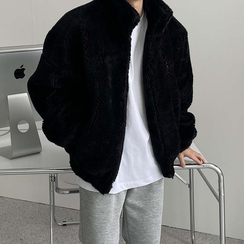 冬季立领羊羔毛棉衣男潮流宽松毛绒夹克外套M783-P98，男装夹克，星座1017-1