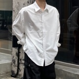 男士长袖衬衫秋季宽松韩版高级感休闲纯色衬上衣AS931-P48，男装衬衫，星座1017-1