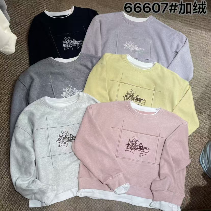 1986加绒卫衣2025冬圆领时尚百搭休闲宽松假两件上衣66607