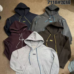 1986加绒卫衣2025冬时尚 上衣7118 百搭休闲宽松长袖