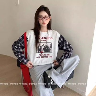 1986卫衣长袖拼色上衣60045