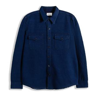 啊R GUERNSEY JACQUARD INDIGO靛蓝3D立体提花工装衬衫24121102