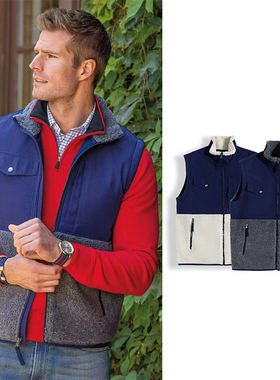 美式经典 WIND-BLOCKING VEST 抓绒混纺拼接防风厚款马甲25111211