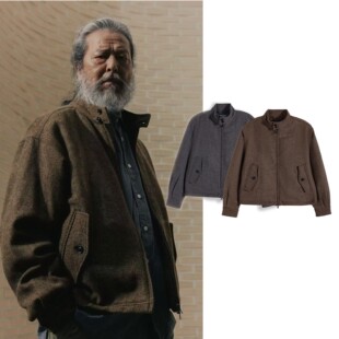 韩系爆火热门Harrington Jacket 粗纺斜纹羊毛哈林顿绗缝棉服