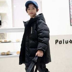男童羽绒服冬季新款儿童中长款连帽保暖加厚外套中大童宽松款童装