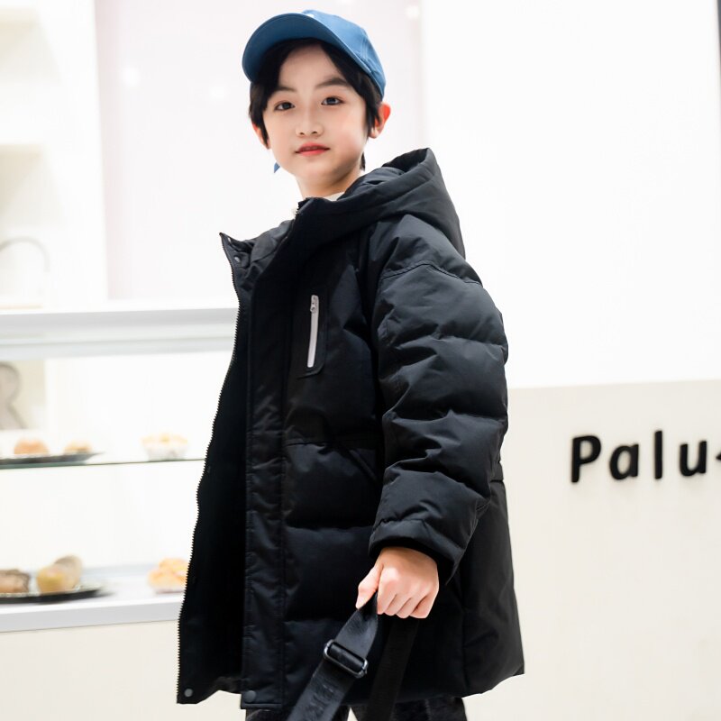 反季清仓品牌男童羽绒服冬季中长款中大童加厚儿童洋气加厚外套潮