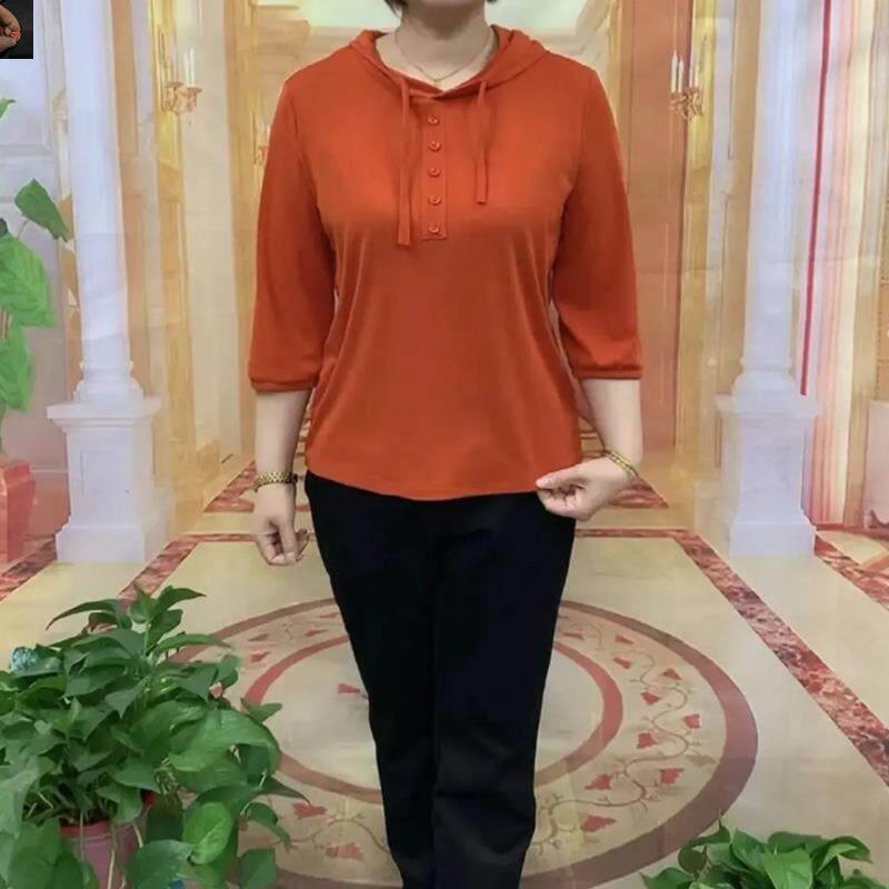 鼎盯迪秉女装新款七分袖T恤女休T恤
