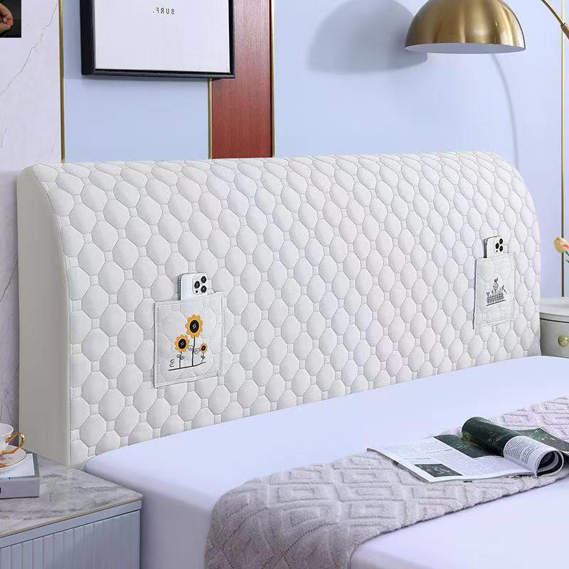 ~芸菲汇百货桃皮绒床头罩家用单双人通用薄款防尘罩透气靠背保护